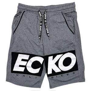 Ecko Unltd Men's Flyknit Marled Colorblock Activewear Shorts in Grey Marled